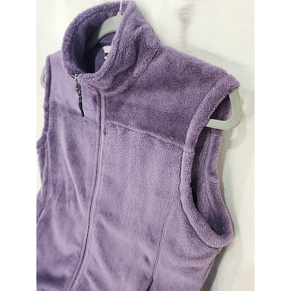 Nina Capri Womens Fleece Vest Purple Full Zip Sleeveless Sz M - Picture 6 of 7